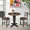 International Concepts 36 in. Solid Wood Round Top Pedestal Dining Table w/2 Counter Height Stools in Hickory/Washed Coal K45-36RT-23B-S6172-2 - alternate 4